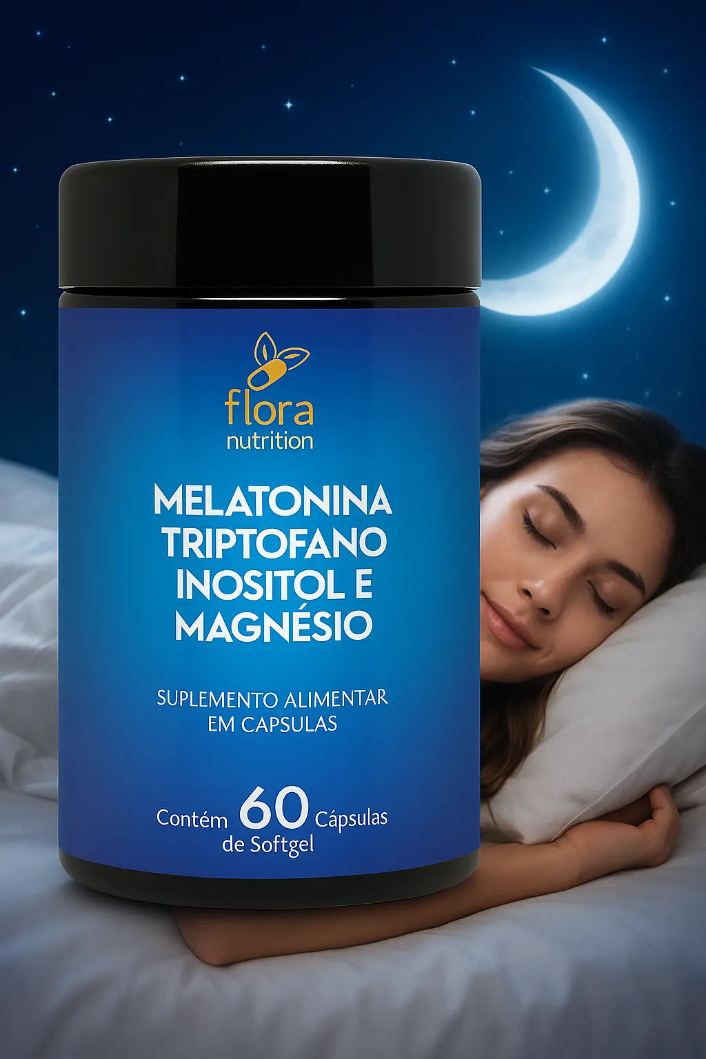 Melatonina Triptofano Inositol e Magnésio - 60 cápsulas 003