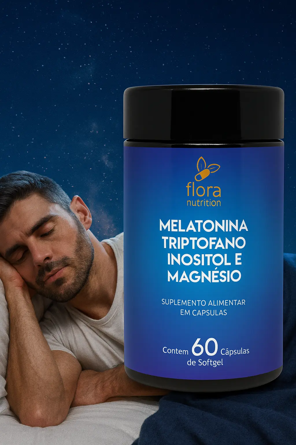 Melatonina Triptofano Inositol e Magnésio - 60 cápsulas 004